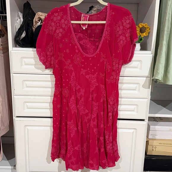 Johnny Was Tops - Johnny Was butterfly embroidered tunic top